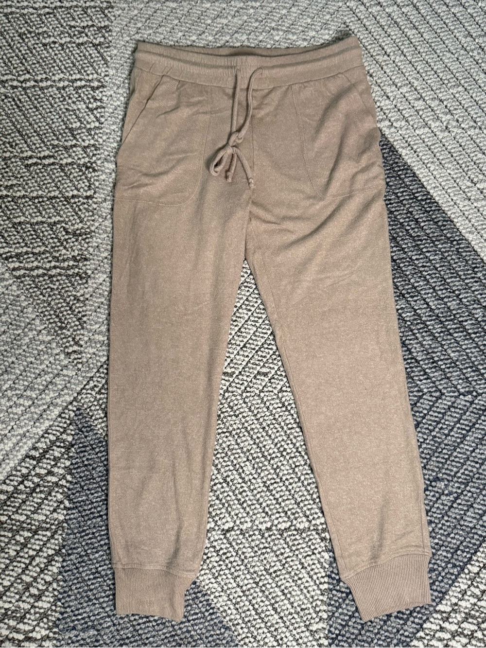 Women's Tan Knit Drawstring Joggers